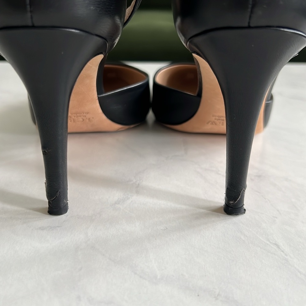 J.CREW QUINN BLACK LEATHER ANKLE CUFF PUMPS STILETTOS HEELS SIZE US 9 - Picture 9 of 11